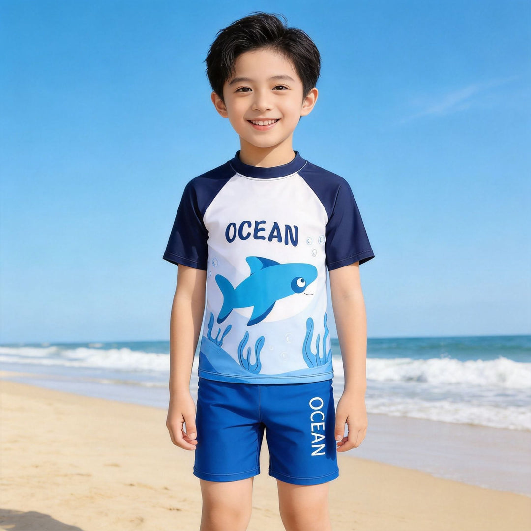 Jungen UV-Schutz Schwimmanzug mit kurzen Ärmeln Echo Archiv