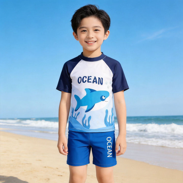 Jungen UV-Schutz Schwimmanzug mit kurzen Ärmeln Echo Archiv