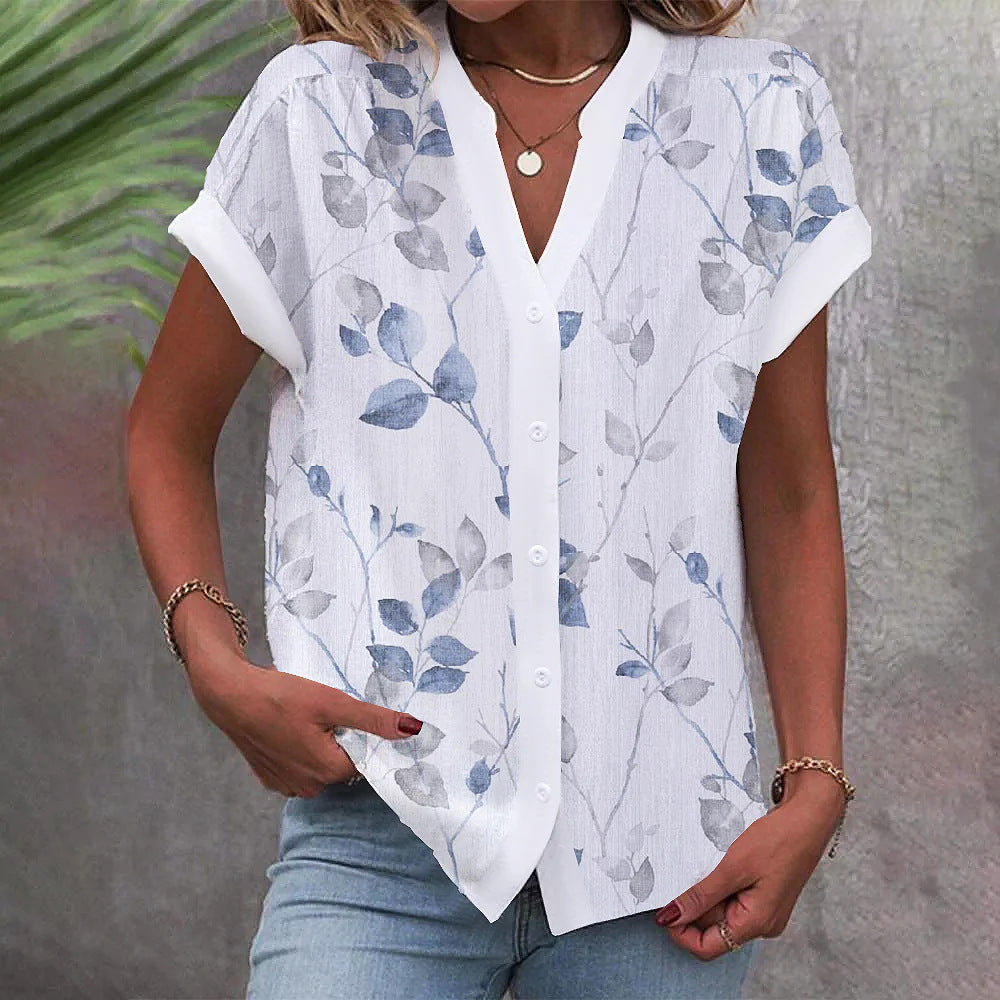Damen Bluse mit floralem Design und Knopfleiste Echo Archiv
