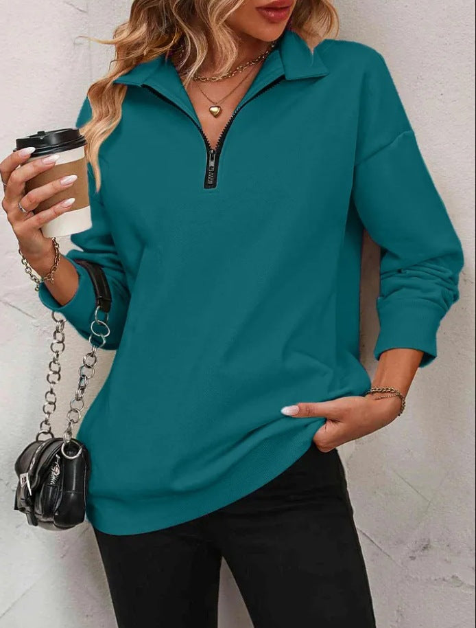 Damen SwEchoarchivtshirt mit halbem Reißverschluss Echoarchiv