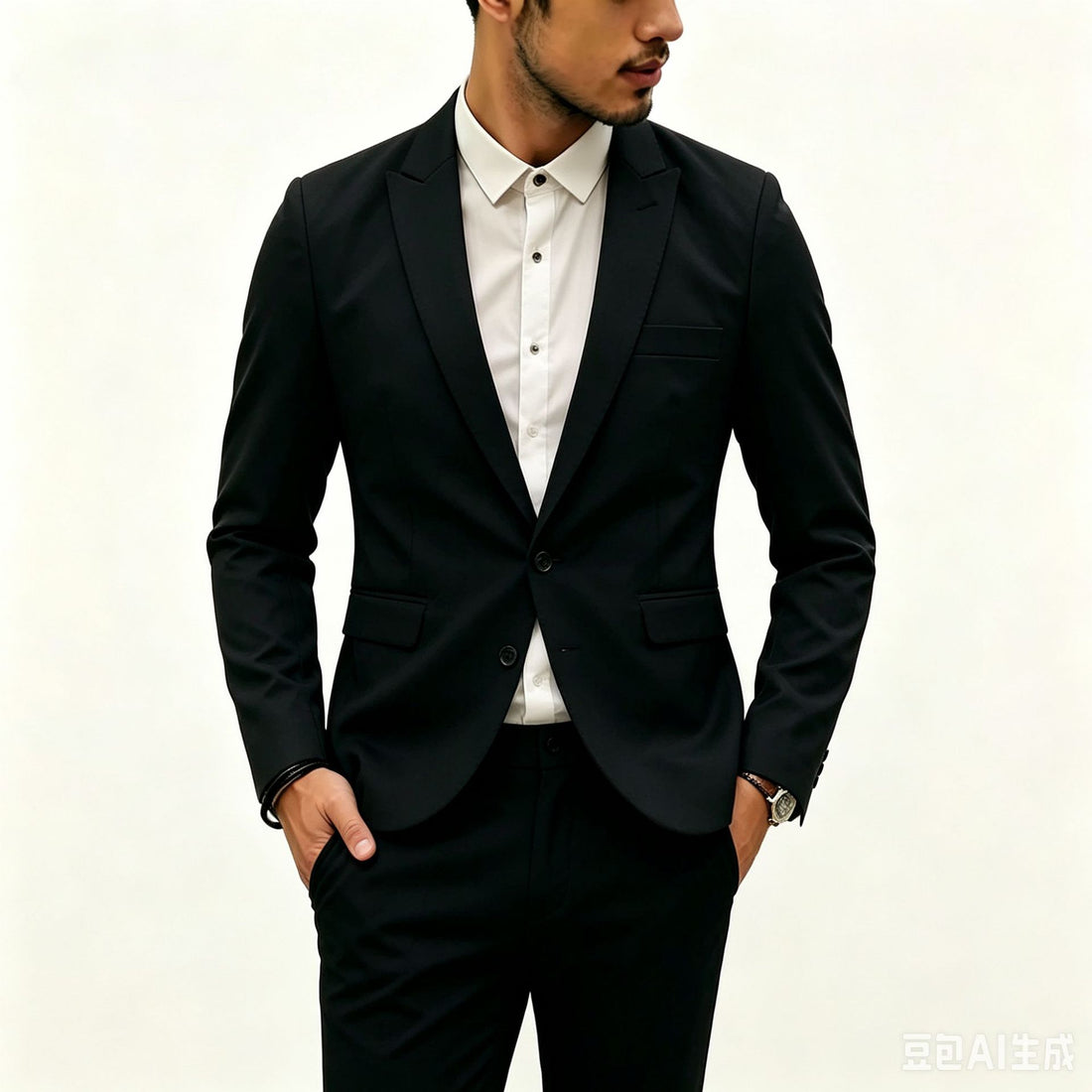Herren Zweiteiliges Slim‑Fit Anzugset mit schmalem Revers und Stretchgewebe Echo Archiv