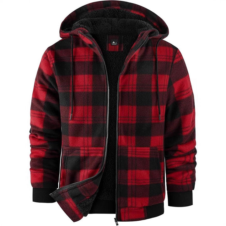 Herren gefütterte Flanelljacke mit urbanem Karomuster Echoarchiv