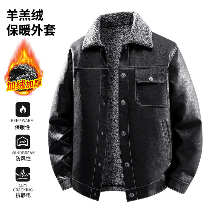 Herren Edle Kunstlederjacke mit weichem Teddyfutter Echo Archiv