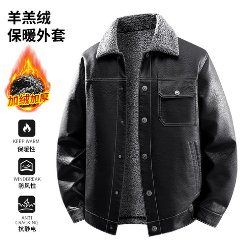 Herren Edle Kunstlederjacke mit weichem Teddyfutter Echo Archiv