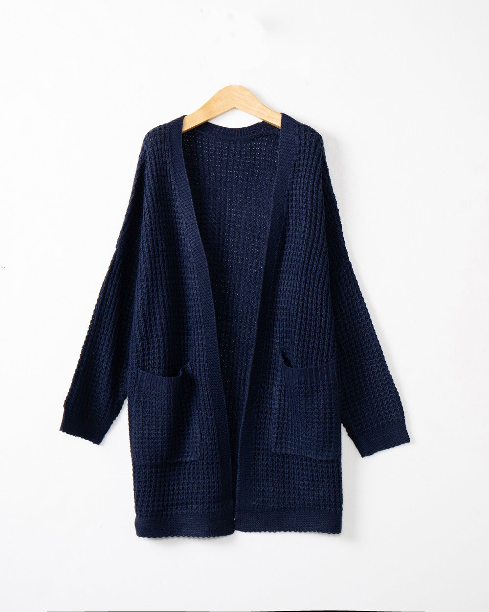 Damen Langer Oversize Strickmantel mit offener Front und aufgesetzten Taschen Echo Archiv