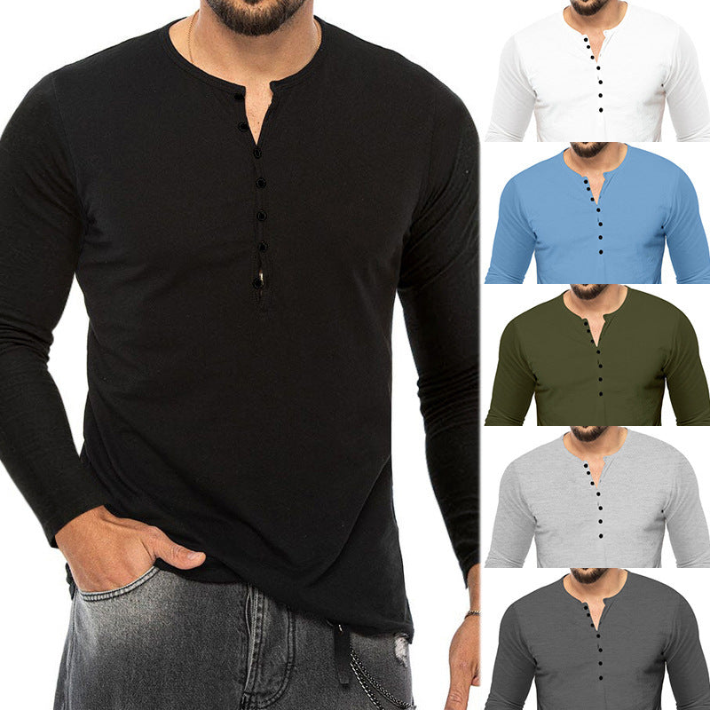 Herren Longsleeve Hemd mit Knopfleiste und soften Materialmix Echoarchiv