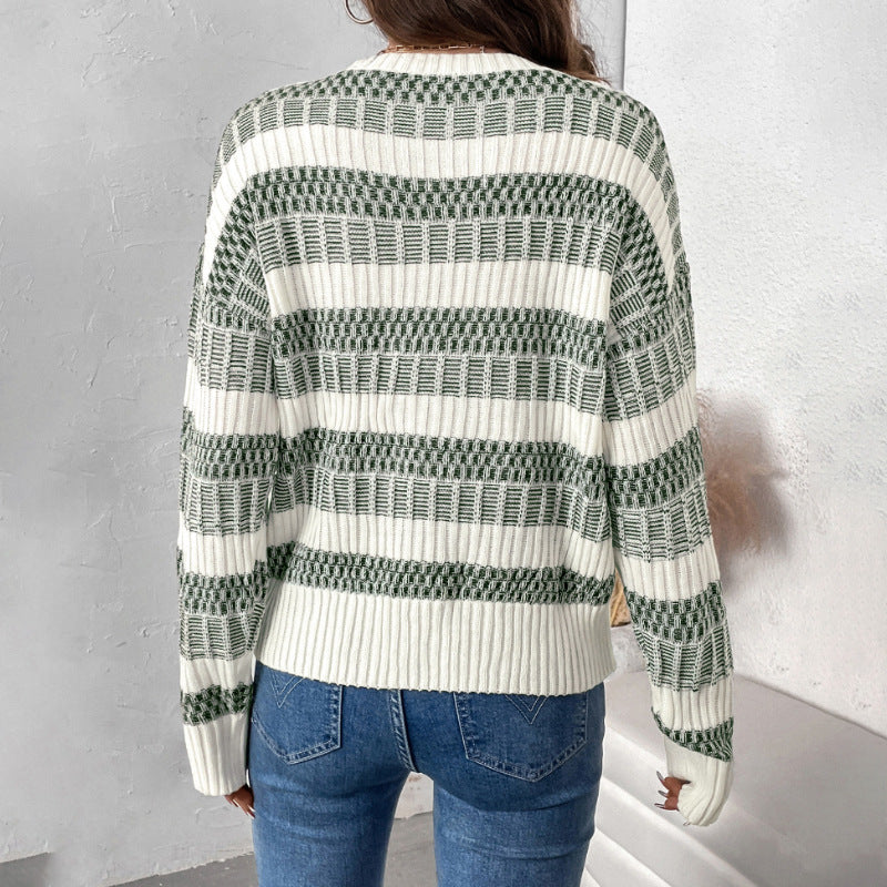 Damen Modischer Strickpullover mit blockartigem Muster Echo Archiv