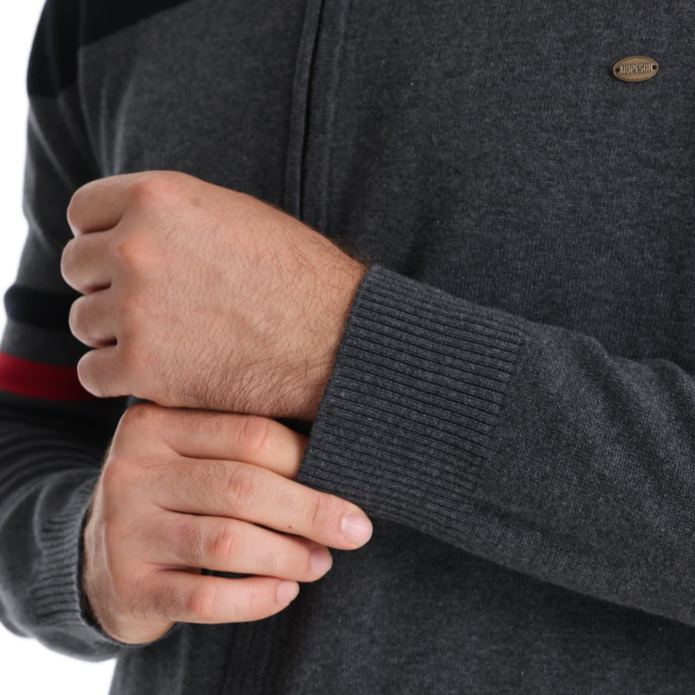 Herren sportliche Strickjacke mit hohem Kragen und Reißverschluss Echoarchiv