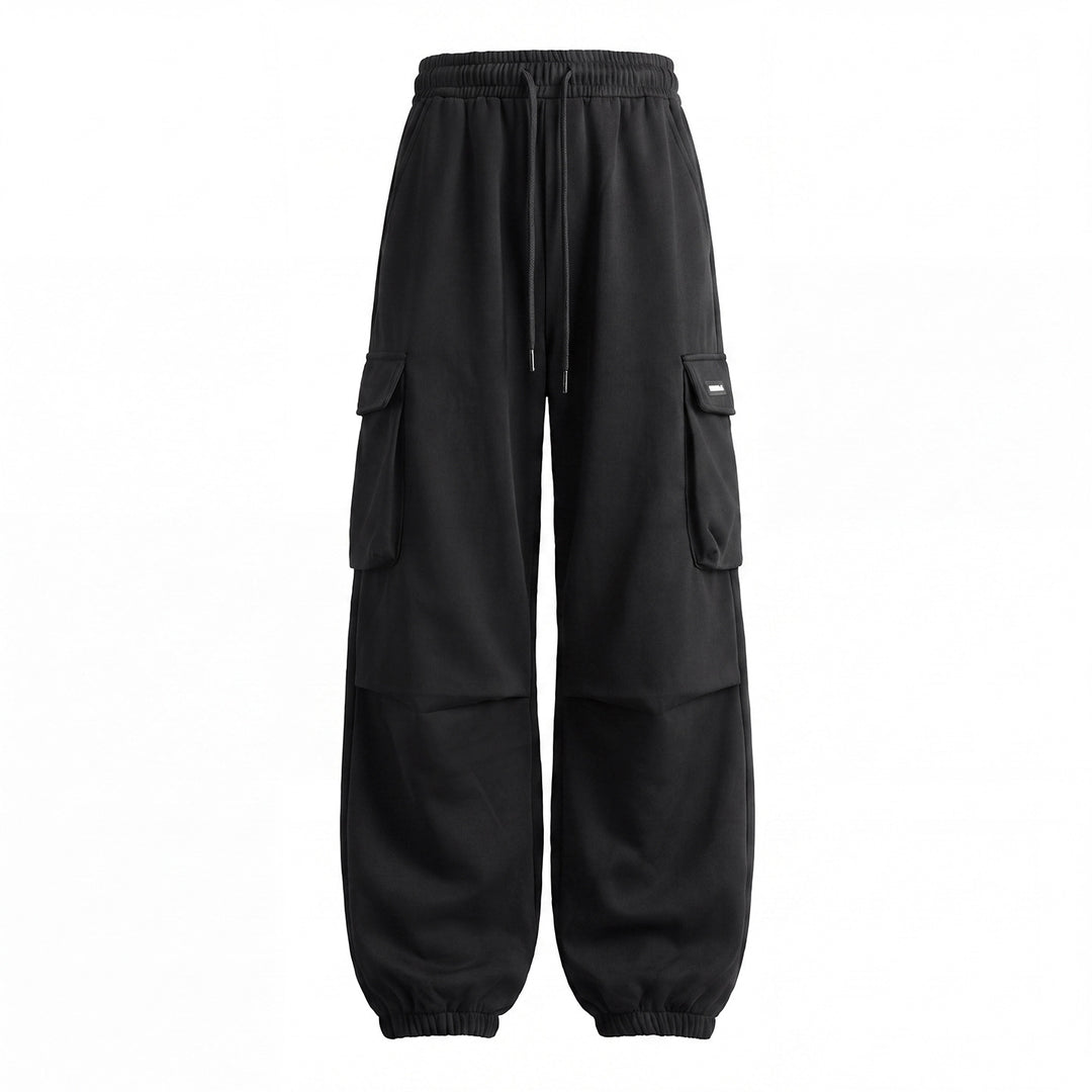 Unisex Weite Cargo-Jogginghose mit Tunnelzug, großen Klappentaschen und elastischen Bündchen Echo Archiv