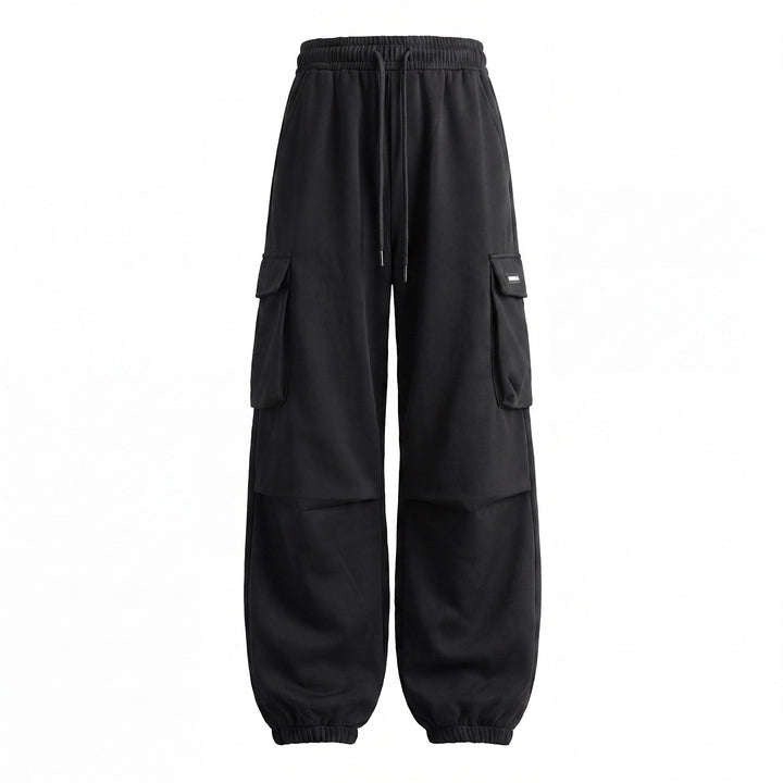 Unisex Weite Cargo-Jogginghose mit Tunnelzug, großen Klappentaschen und elastischen Bündchen Echo Archiv