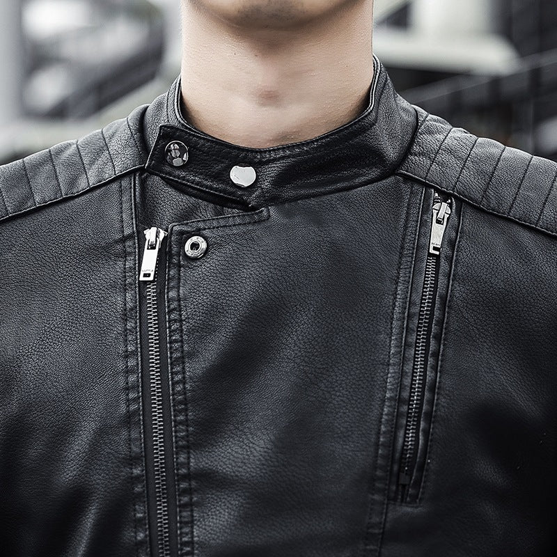 Herren Modische Bikerjacke aus Kunstleder Echo Archiv 1787738599