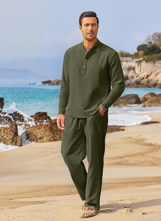 Herren luftige Strandhose und elegantes Langarmshirt Echoarchiv