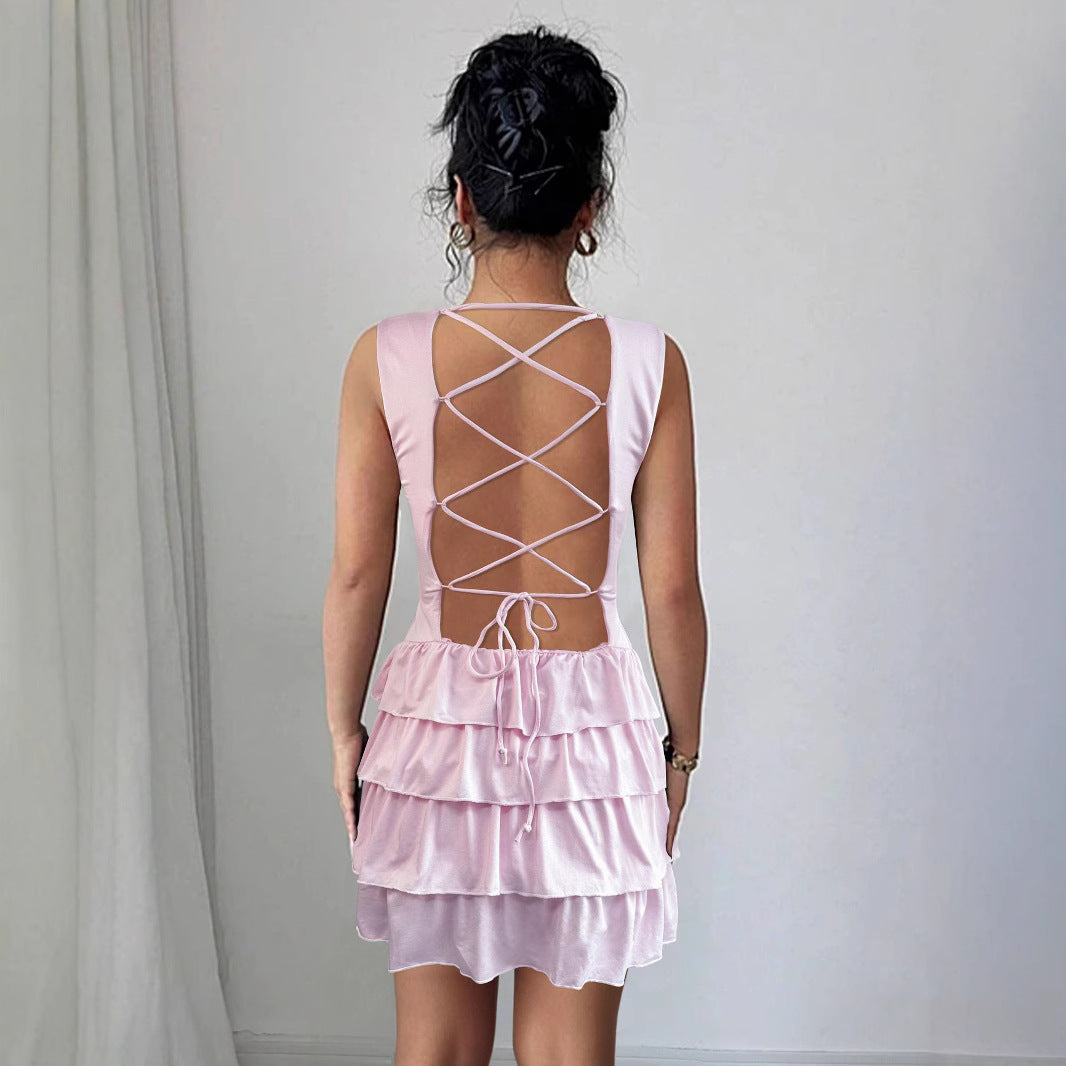 Damen Sommerliches Rüschenkleid mit figurbetontem Oberteil und schwingendem Saum Echo Archiv