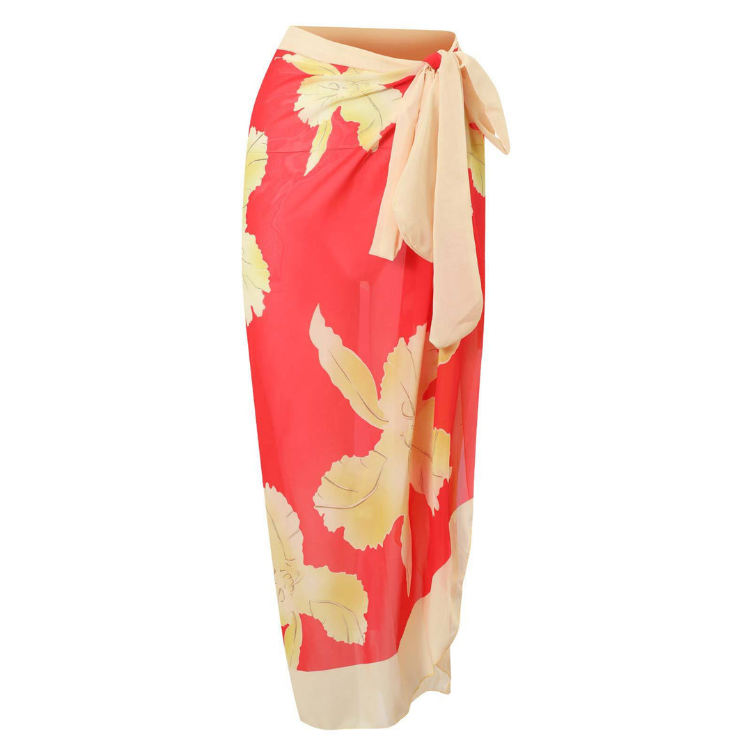 Damen Eleganter Einteiler Badeanzug mit floralen Rüschendetails Echo Archiv