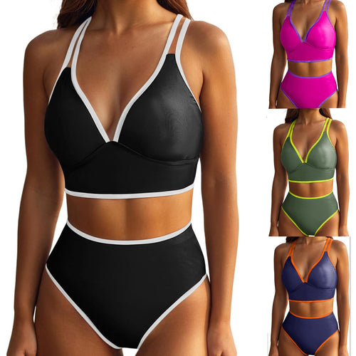 Damen Bikini-Set mit elegantem Hochgeschnittenen Höschen und verstellbaren Trägern Echo Archiv
