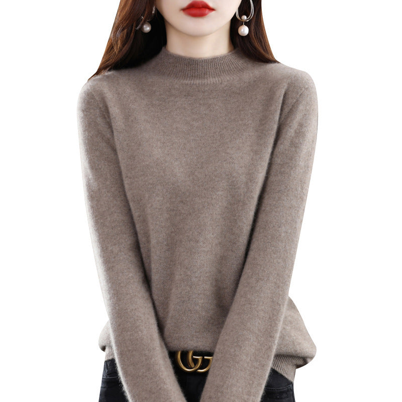 Damen Schlanker Feinstrick-Mockneckpullover mit extrafeinem Flauschfinish und verlängerten Bündchen Echoarchiv