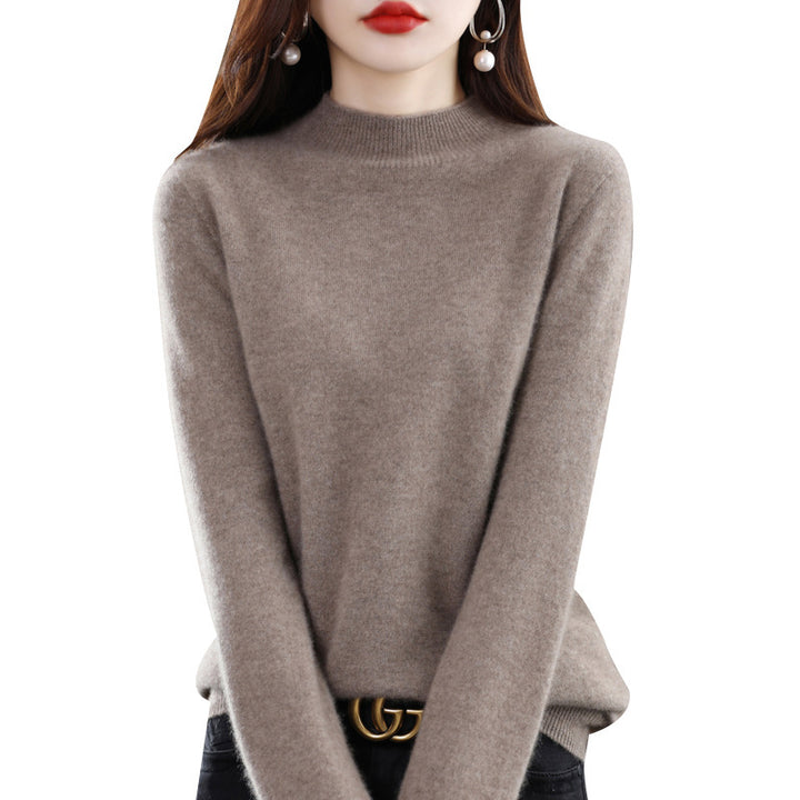 Damen Schlanker Feinstrick-Mockneckpullover mit extrafeinem Flauschfinish und verlängerten Bündchen Echoarchiv