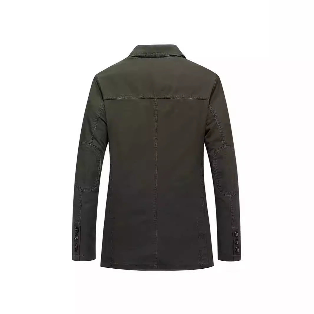 Herren Sakko im Casual-Stil mit Drei-Knopf-Front und aufgesetzten Taschen Echoarchiv