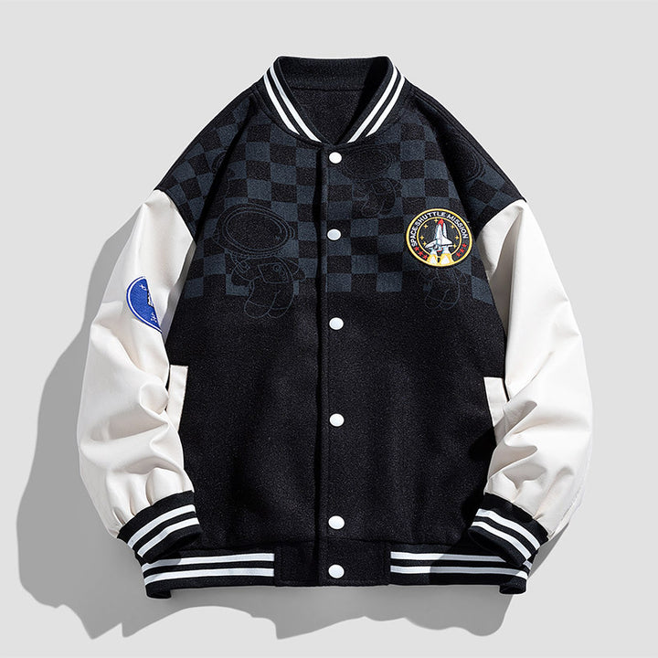 Herren Modische Collegejacke mit grafischen Applikationen Echo Archiv