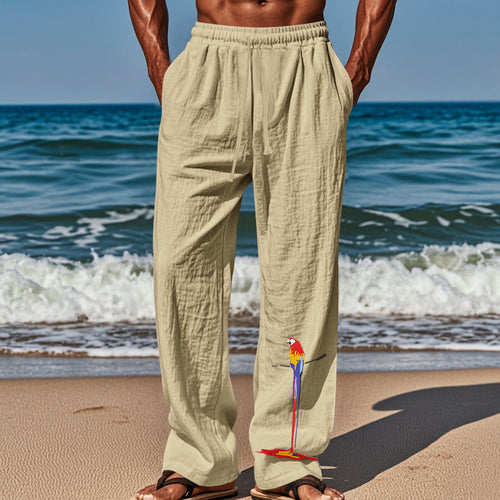 Herren Jackenähnliche Strandhose mit elastischem Bund und lebendigem Motiv Echoarchiv