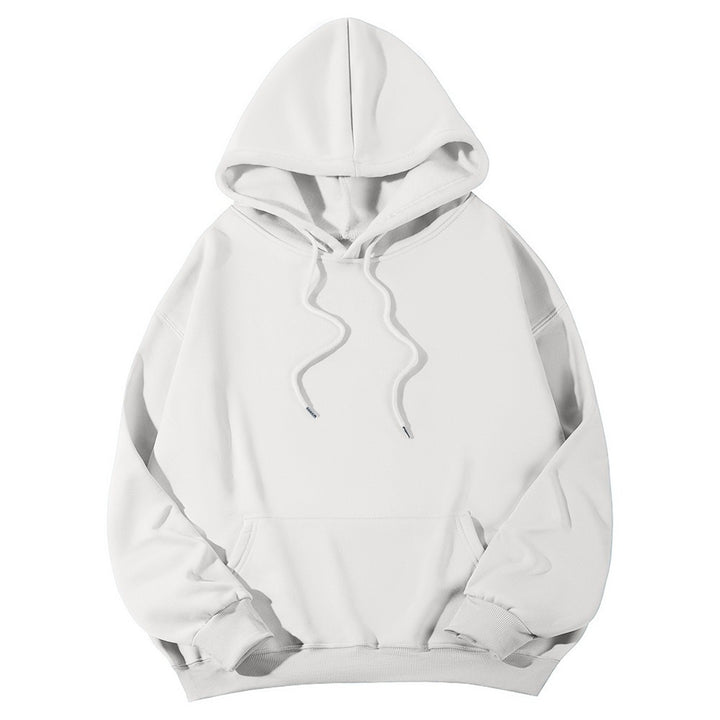 Unisex minimalistischer Kapuzenpullover mit verlängertem Rücken und Kängurutasche Echo Archiv