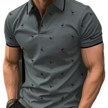 Herren hochwertiges Poloshirt mit stilvollem Muster Echoarchiv