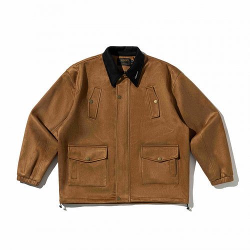 Herren Kastenförmige Wollmix-Blousonjacke mit Cordkragen, Pattentaschen und Tunnelzugsaum Echo Archiv