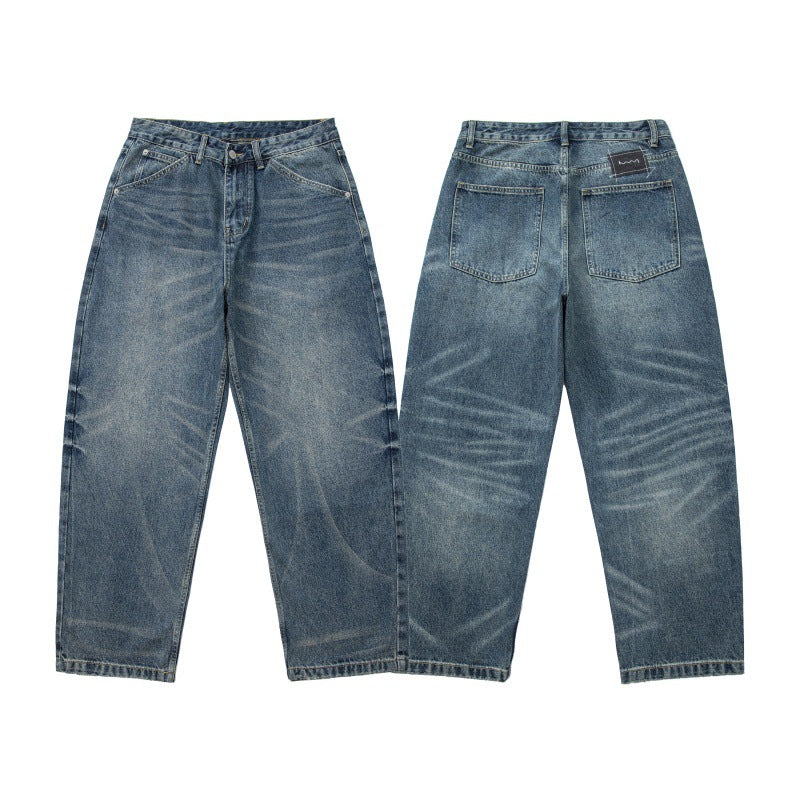 Herren Relaxed-Carrot-Jeans mit hohem Bund und dezenter Used-Waschung Echoarchiv