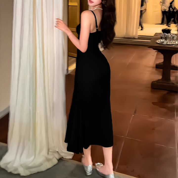 Damen langes Wickelkleid mit eleganter Silhouette und spaghettiträgen Echo Archiv