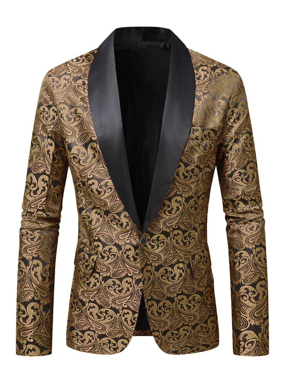 Herren eleganter Pailletten-Blazer mit Paisley-Muster Echoarchiv