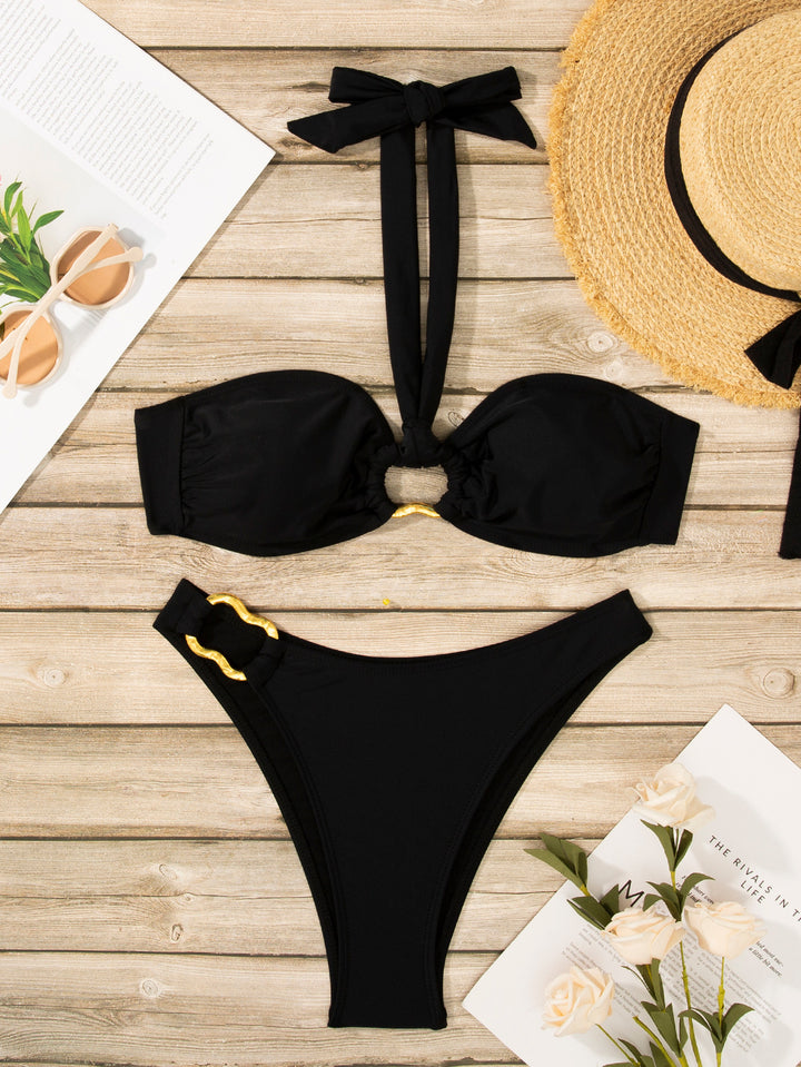 Damen Bikini-Set mit dekorativem Ring und verstellbarem Halterneck Echo Archiv