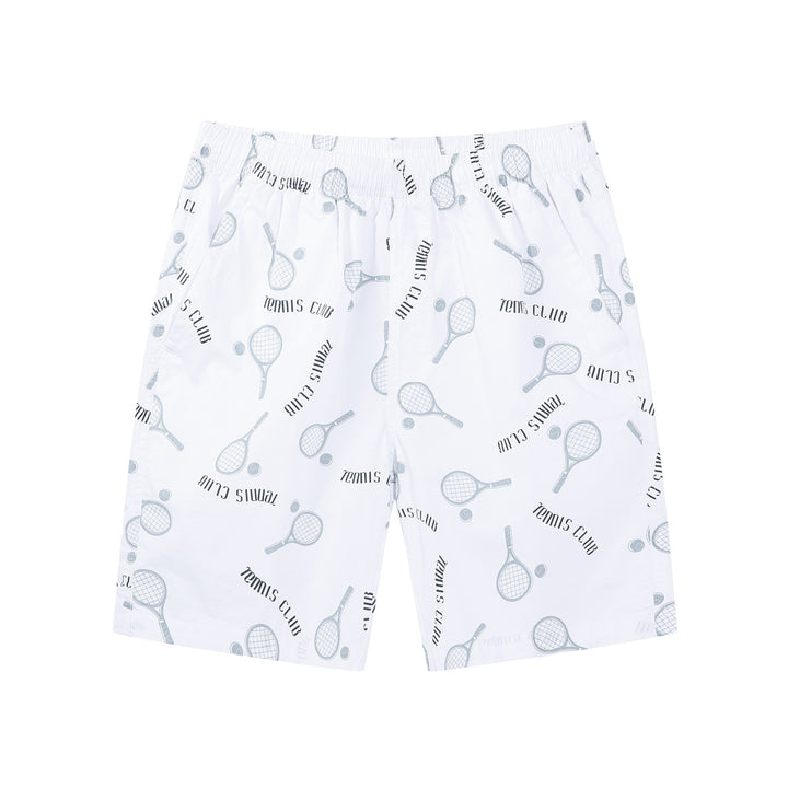 Herren Badeshorts mit Tennis-Motiv und elastischem Bund Echoarchiv