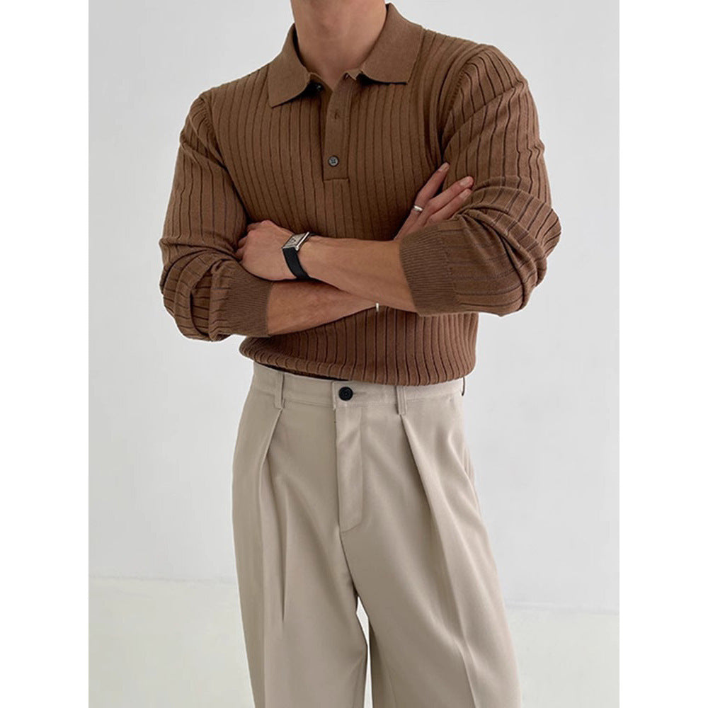 Herren Stilvolles Langarm-Rippstrickoberteil Echo Archiv