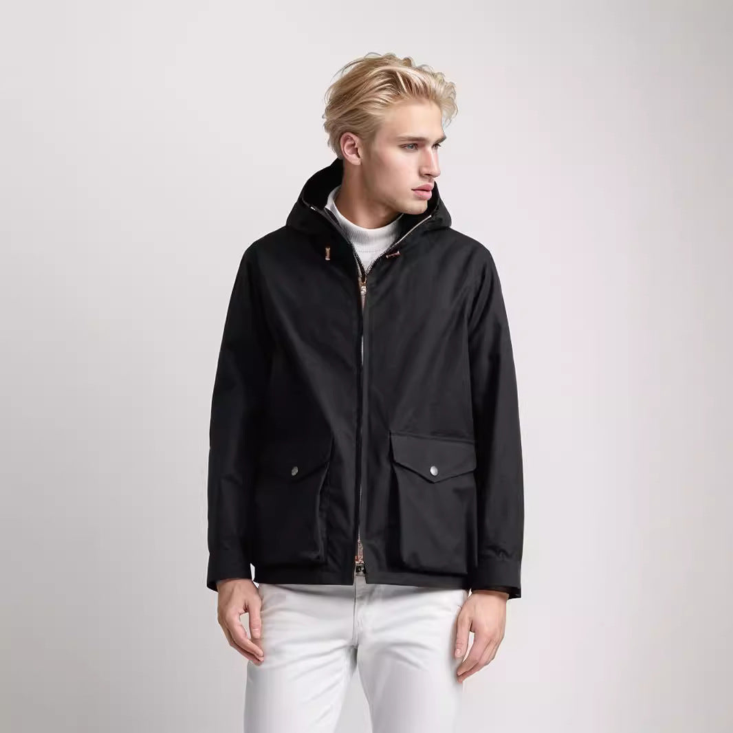 Herren strapazierfähige Multifunktionsjacke mit verstellbarem Kapuzenkragen und großzügigen Taschen Echoarchiv
