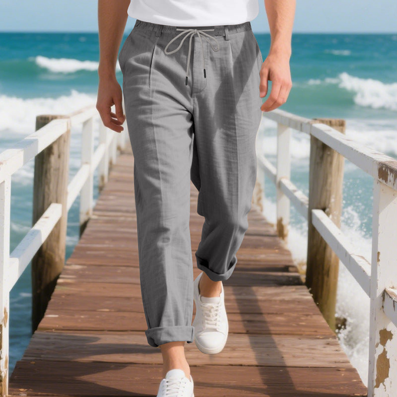 Herren Freizeithose mit atmungsaktiver Baumwoll- und Leinenmischung Echoarchiv