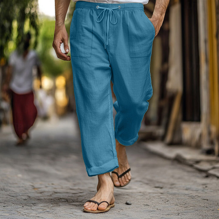 Herren lässige Leinenhose mit praktischen Taschen Echoarchiv