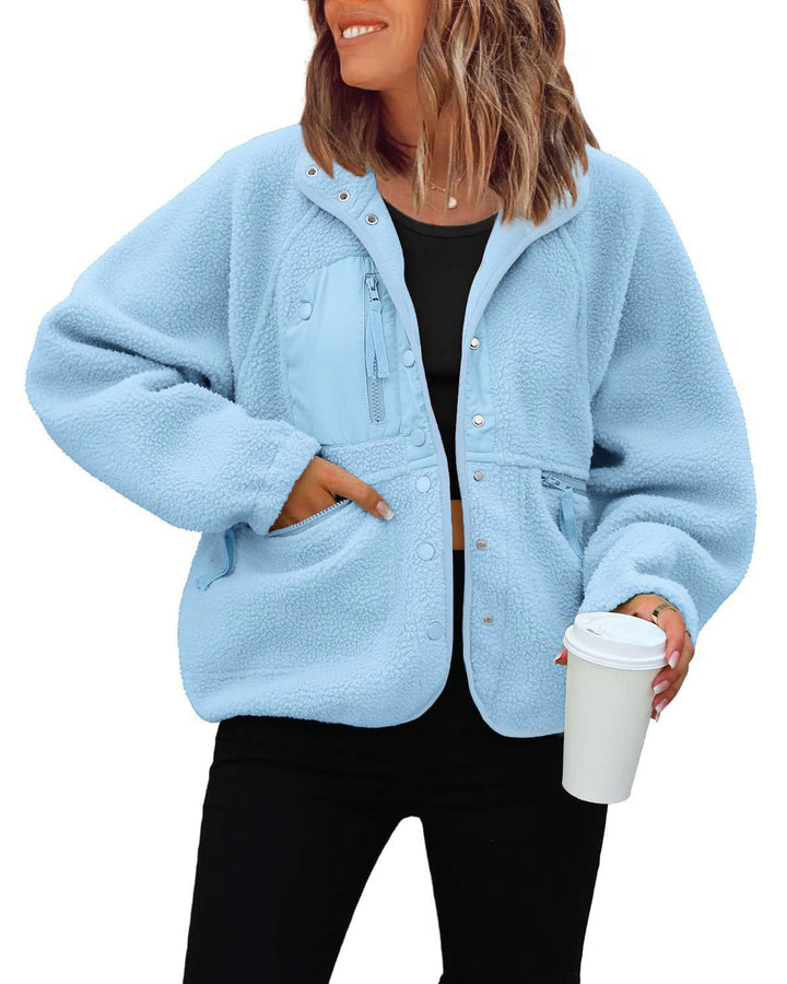 Damen kuschelige Fleecejacke mit praktischen Taschen Echoarchiv