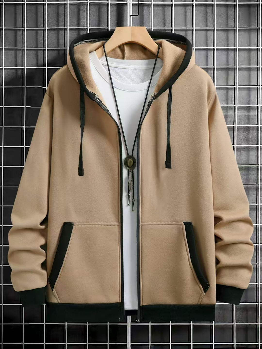 Herren Gemütlicher Kapuzenpullover mit Reißverschluss und praktischen Taschen Echoarchiv