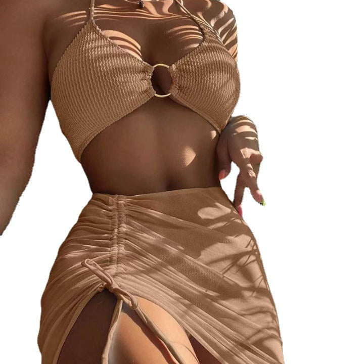 Damen Bikiniset mit raffiniertem Ring und asymmetrischem Rock Echo Archiv