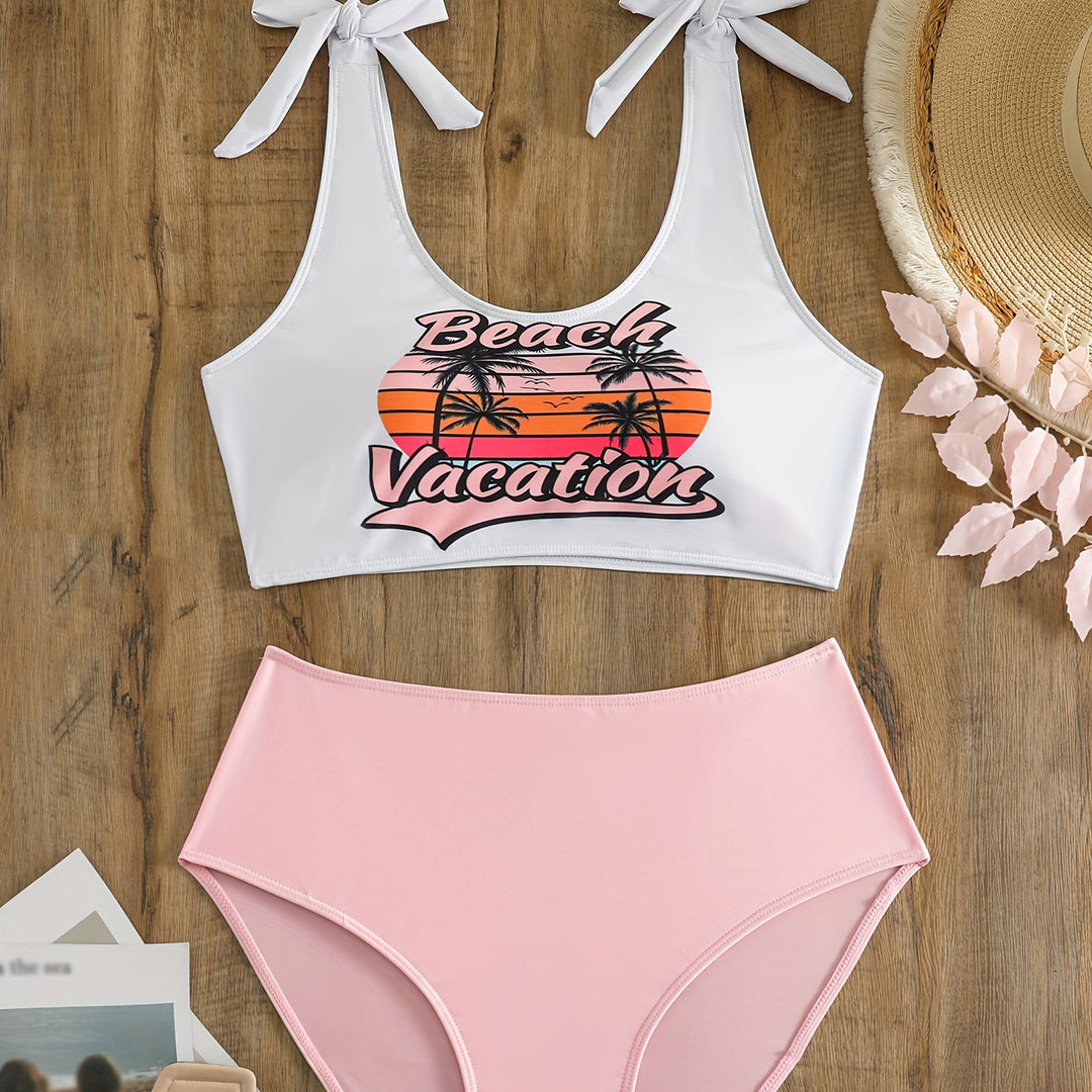 Damen Crop-Top-Bikini-Set mit verspielten Schleifen Echo Archiv