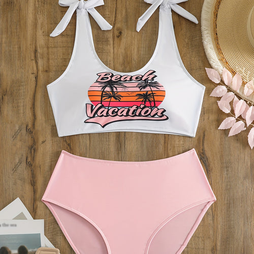 Damen Crop-Top-Bikini-Set mit verspielten Schleifen Echo Archiv