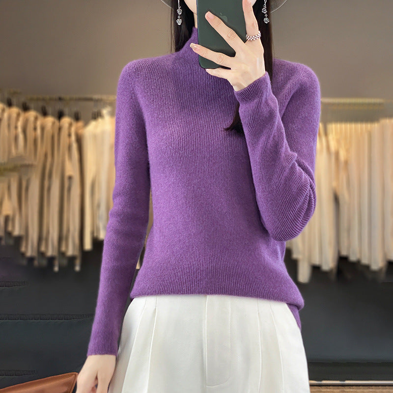 Damen Premium-Feinstrick-Mockneckpullover mit extra langen Ärmelabschlüssen und feiner Rippenstruktur Echoarchiv