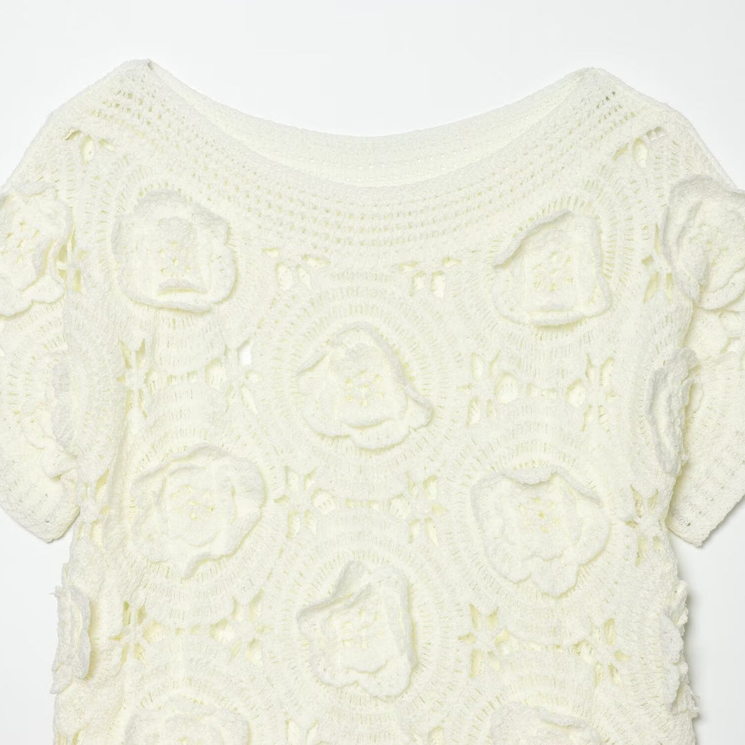 Damen Strickoberteil mit floralem Strukturmuster Echo Archiv