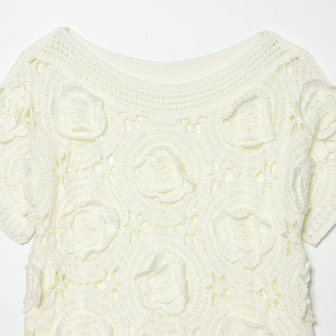 Damen Strickoberteil mit floralem Strukturmuster – Mavelle