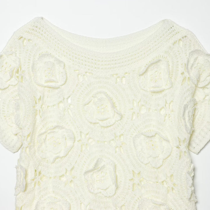 Damen Strickoberteil mit floralem Strukturmuster Echo Archiv