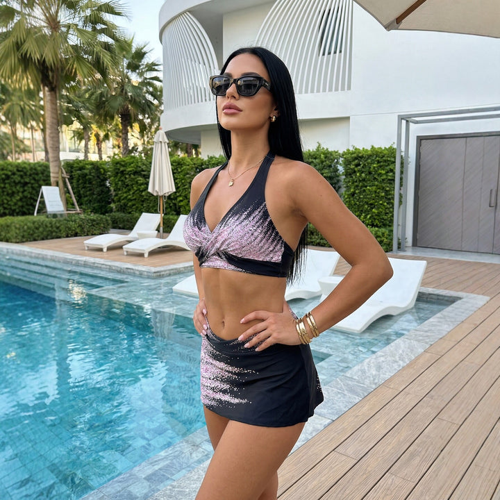 Damen Sportliches Bikini-Set mit elegantem Wickelrock Echo Archiv