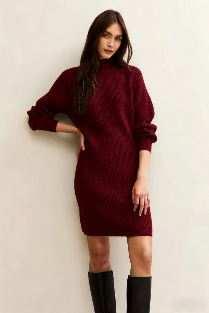 Damen Strickkleid mit Rollkragen und Raglanärmeln Echo Archiv