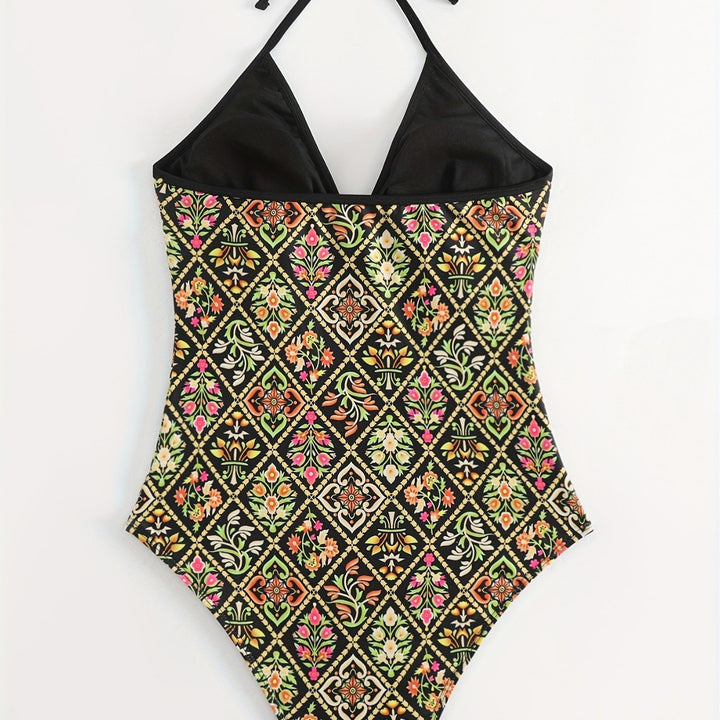 Damen Einteiliger Badeanzug mit modischem floralem Design Echo Archiv