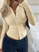 Damen Figurnahes Hemdshirt mit Raffung und taillierter Silhouette Echo Archiv