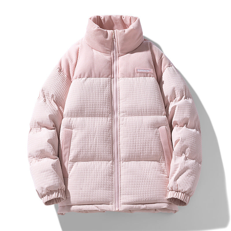 Herren Wattierte Cordoptik Steppjacke mit hohem Stehkragen und Thermofutter Echoarchiv